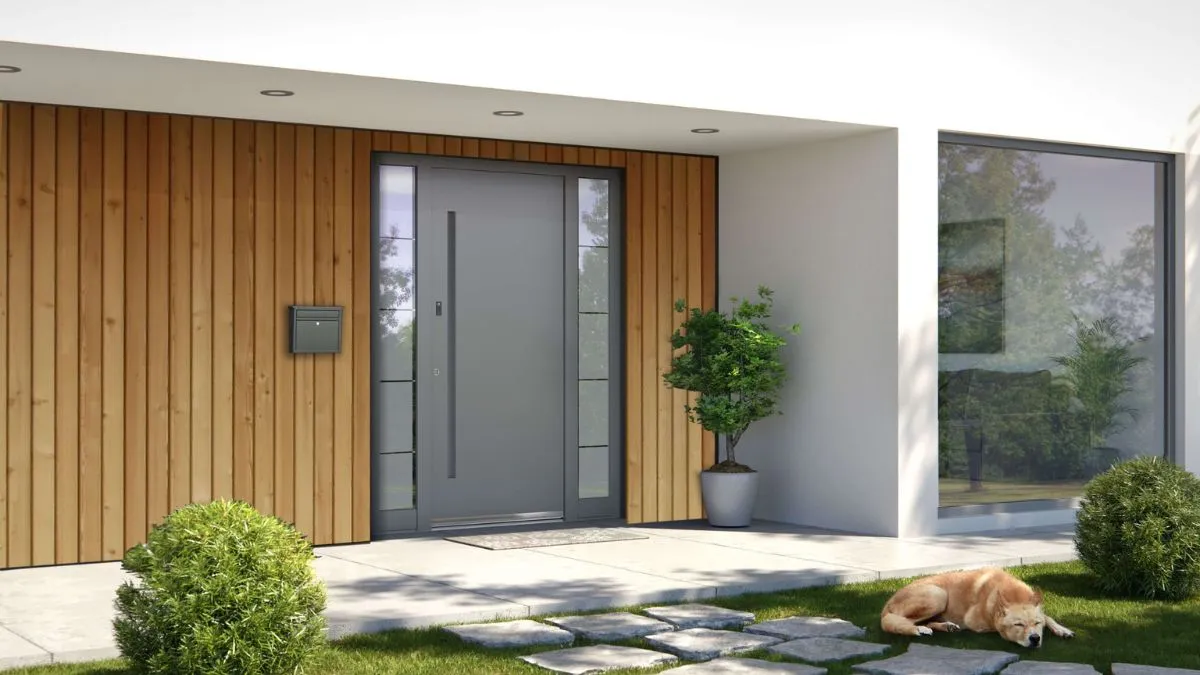 Modern Inotherm Aluminum Entrance Door with Side Panel