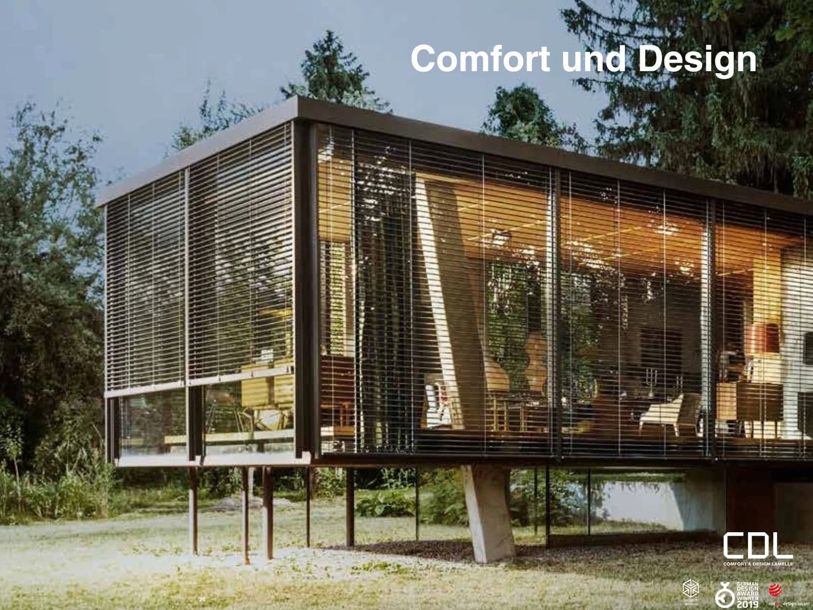 ROMA external venetian blinds on modern facade – daylight control and sun protection