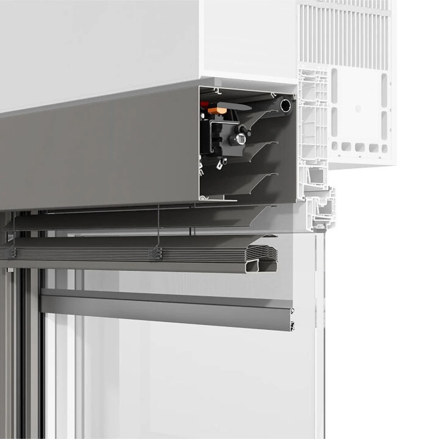 ROMA front-mounted external blinds – square box on modern facade